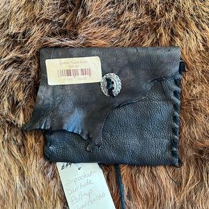 Handmade leather travel pouch